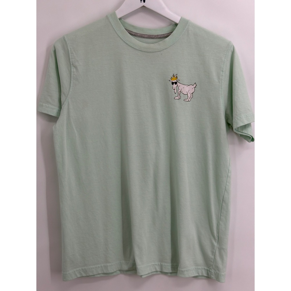 Goat USA Youth XL Mint Green Graphic T-Shirt Crown Sunglasses Logo Tee